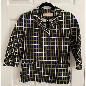 Marni Vintage Teal Stripe Jacket Size Size 38